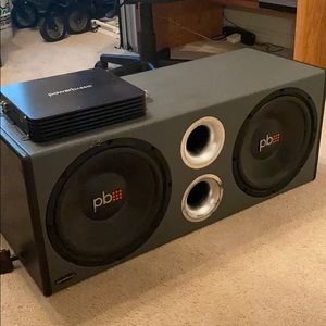 2 power bass 12’s with ported box and amp.